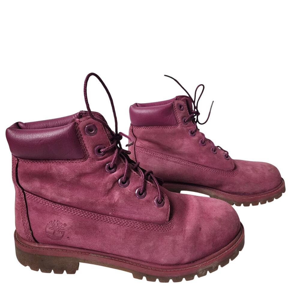 Timberland Boots Womens Size 8.5 US 39.5 EU Dark Purple Pink Ankle Lace Up READ